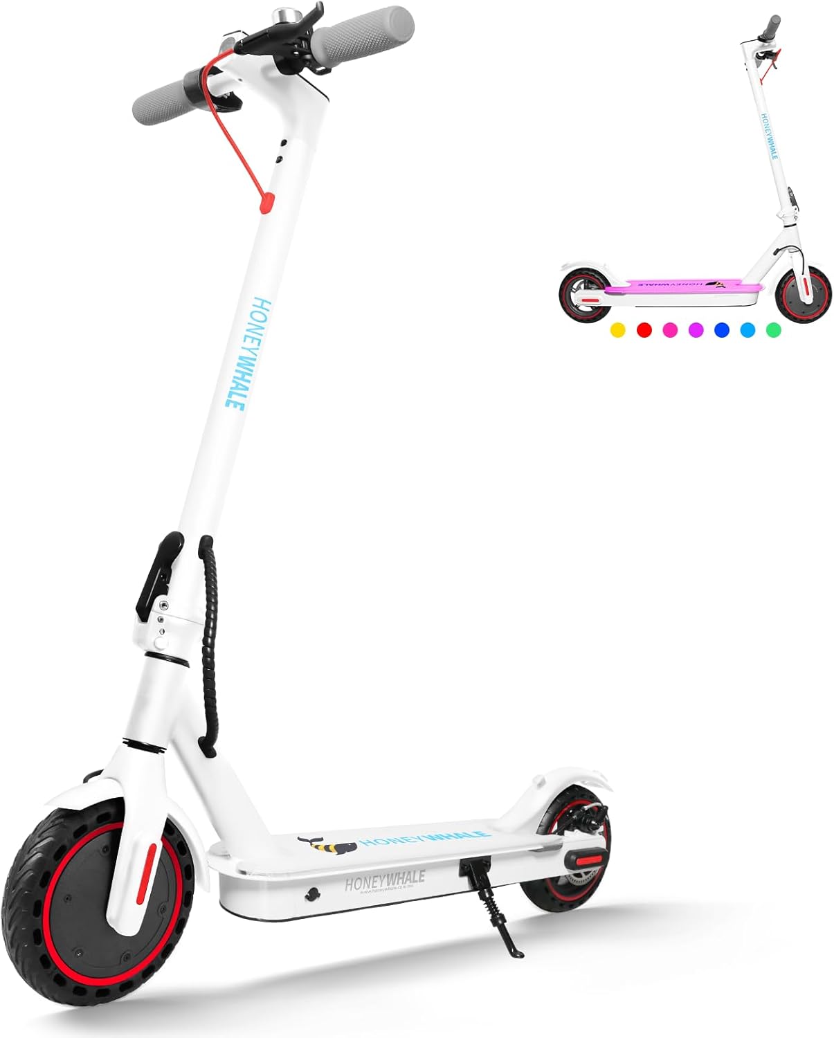 imagen de Scooter honey whale s2 350-500w vel max 25km/h soporte 120kg aluminio blanco